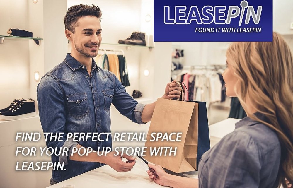 Anuncio de LeasePin — encuentra el espacio retail perfecto para tu pop-up
