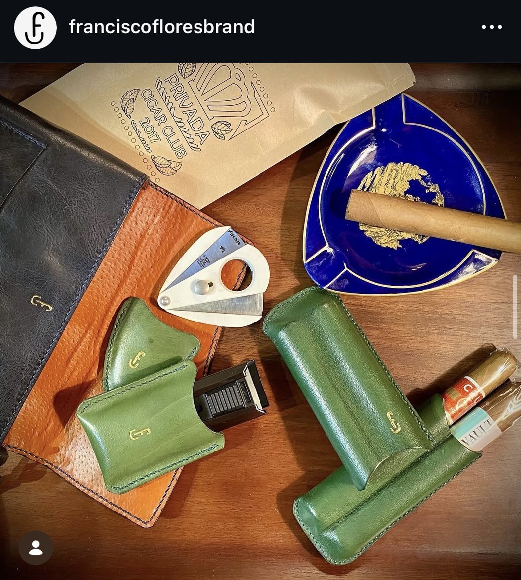 Estuches de cuero para puros y funda de cortador hechos a mano